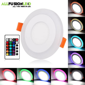 9W - RGBW Dual Color LED Ceiling Light Recessed Panel